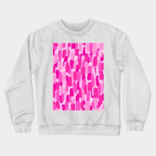 Brush Stroke Abstract in Shades of Pink Crewneck Sweatshirt